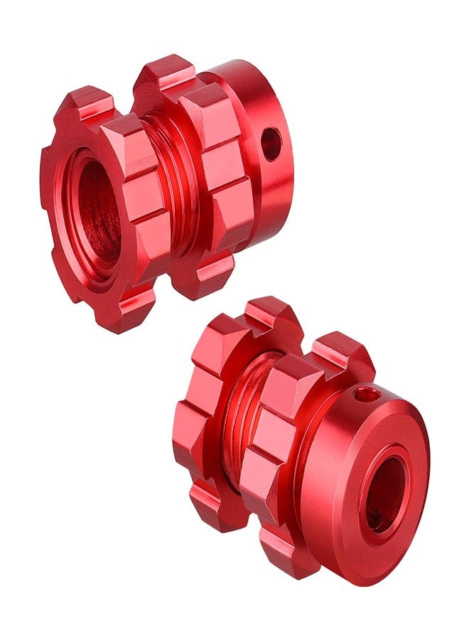FriHobby 4pcs FriHobby 17mm Wheel Spacer Splined Wheel Hubs Extension Drive Adapter & Nut for Traxxas E-Revo Revo 3.3 E-Maxx T-Maxx Summit Slayer Losi Baja Rey 1/10 RC Monster Truck (Red) - Image 4